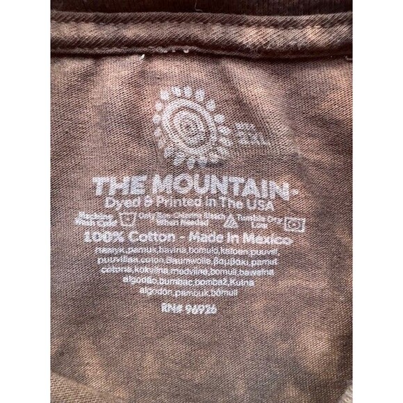 The Mountain Hungry Eyes Long Sleeve T Shirt Mens 2XL Brown Tiger Tie Dye EUC - Picture 5 of 9